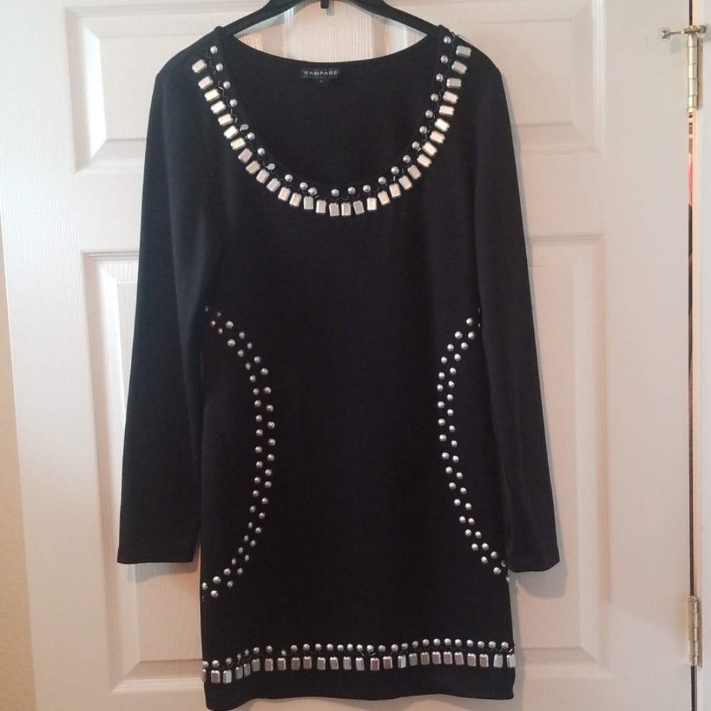 Black Rampage Mini Dress with Beading